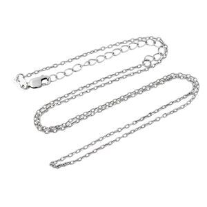 Vintage Sterling Silver 925 1.2mm Adjustable Cable Chain Necklace 16" to 18"